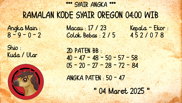 Prediksi Oregon 04:00 WIB