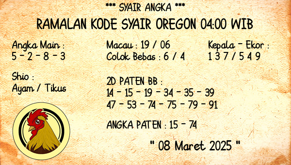 Prediksi Oregon 04:00 WIB