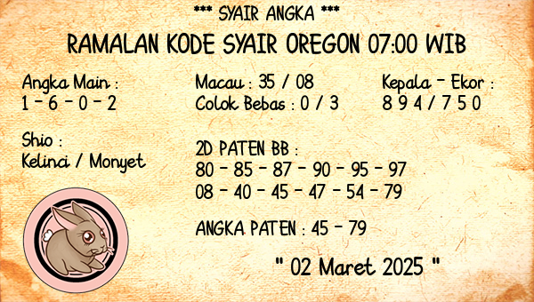 Prediksi Oregon 07:00 WIB