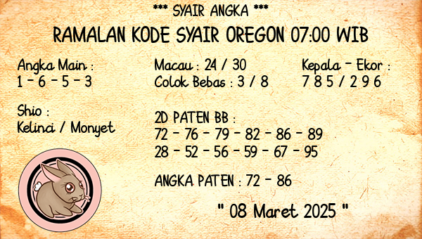 Prediksi Oregon 07:00 WIB