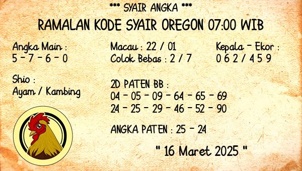 Prediksi Oregon 07:00 WIB