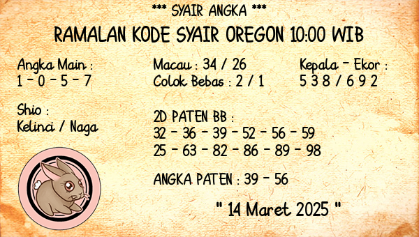 Prediksi Oregon 10:00 WIB