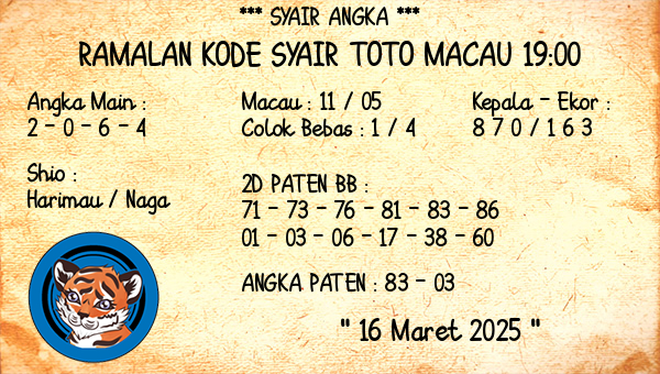 Prediksi Toto Macau 19:00